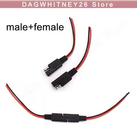 Car Battery Solar Cable 12V 18AWG SAE Power Automotive Extension 2 Pin DIY Connector Line Male Femal
