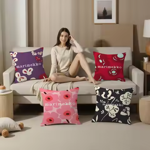 Marimekko-U-Unikko Flowers Cushion Cover Pillowcase Upholstery Sofa Throw Pillow Home Decor Pillowca