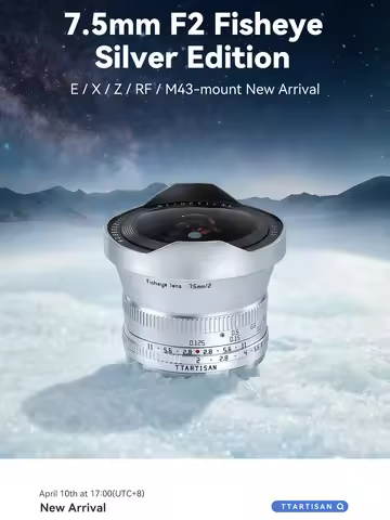 TTArtisan 7.5mm F2 Fisheye Lens APS-C for Nikon Z50 Z30 Fujifilm XF XT30 XT3 XT4 Sony E A6500 A6700 