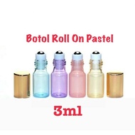 3ml Pastel Color Roll On Glass Bottle