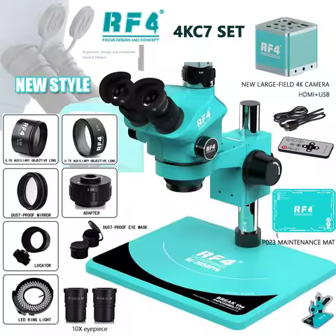 RF4 RF-7050 Industrial Trinocular Microscope 7X-50X Zoom Electron Large-field Microscope For Mobile
