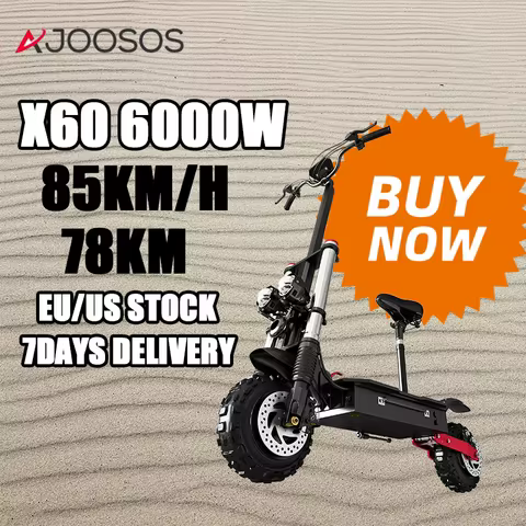 Dual Motor Electric Scooter X60 72V 6000W Electric Scooters 85KM/H Top Speed E Scooter 78KM Max Dist