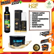 TRUSTED SELLER 🔥DIRECT HQ 🔥 READY STOCK 🔥 HSF NATURAL SET SHAMPOO ALOEVERA HSF HAIR SERUM JAJOBA OIL OCEANIC SALT