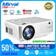 【Android Smart Version】Mirval K4a LCD  Projector WiFi Wireless Mirroring LED Mini 1080P 3500 Lumens
