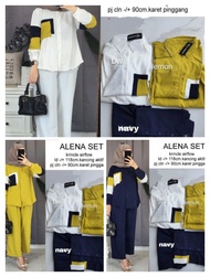 ALENA SET CRINKLE AIRFLOW // SETELAN BAJU + CELANA ALENA BUSUI // SETELAN KEKINIAN TANGAN KOMBINASI 