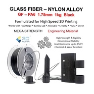 3D AURA 1.75mm Glass Fiber Nylon Alloy PA6-GF Black 1kg 3D Printer Filament Printing Material Flashf