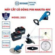 Máy cắt cỏ pin cầm tay công nghiệp máy cắt cỏ mini KHÔNG CHỔI THAN MAKITA 40V pin 15 cell mẫu mới bả