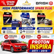 ✅🔥 Brisk Spark Plug (Silver / X-Line Racing / Iridium Premium+) for Proton Inspira 1.8 / 2.0 (2011–2