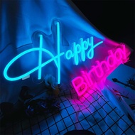 Acrylic Neon Light Happy Birthday Happy-Straw English Letter Modeling Light Merchant led Light
