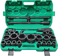 26pcs Heavy Duty Socket Set, 6 Point Metric Socket Wrench Sets (21-50 mm and 55-65 mm), Chrome Vanad