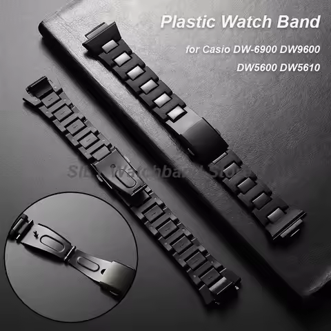 for Casio DW6900/DW9600/GW-M5610/DW5600 PVC Watch Band Plastic Men Strap 16mm Sport Bracelets Light 