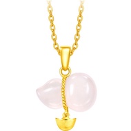 CHOW TAI FOOK Chow Tai Fook 999.9 Pure Gold Chalcedony Pendant - Auspicious Gourd with Ingot R24416