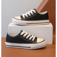 Q25 Children's canvas shoes School canvas shoes Size 31-36 Stair-style canvas shoes Classic black ca