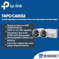 TP-LINK TAPO C420S2 2K QHD 4MP SMART WIRE-FREE FULL COLOR NIGHT VISION 2 WAY AUDIO SECURITY BATTERY 