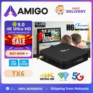 2023 New TX6 Smart TV Box Android 9.0 Allwinner H6 2.4G/5G wifi BT5.0 4GB RAM 64GB ROM IPTV 4K HD Tv box Malaysia Smart Android Box for TV