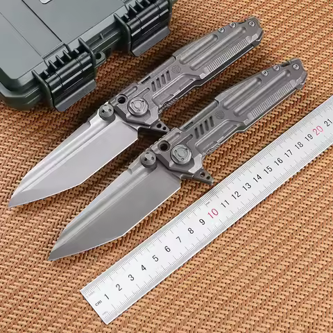 DISTRICT 9 Marauder Heavy Folding Knife M390 Blade TC4 Titanium Outdoor Camping Tactics EDC Tool