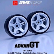 Jv Wheels Diecast Rubber Tires, Advan GT model