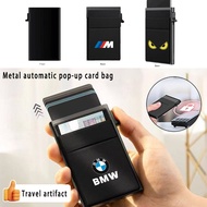 BMW Car Blocking Anti-Theft Card Holder Aluminum Pop-Up Wallet Minimalist Business Money Clip，For BM