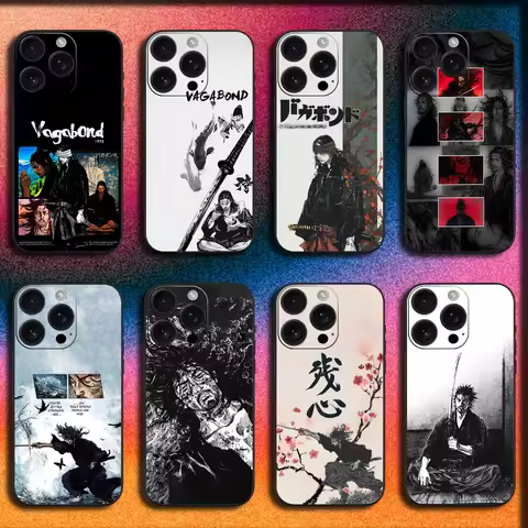 Miyamoto Musashi V-Vagabond Manga Phone Case For iPhone 16,15,14,13,12,11,Pro,XS,Max,XR,Plus,SE,Mini