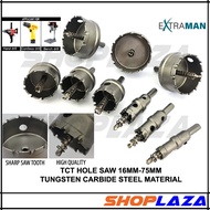 EXTRAMAN TCT Hole Saw 16MM-75MM Tungsten Carbide TCT Drill Bit Hole Saw for Metal S/Steel Alu Plasti
