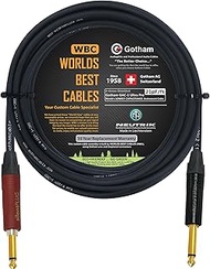 WORLDS BEST CABLES 40 Foot - Gotham GAC-1 Ultra Pro - Premium Low-Cap (21 pf/F) Guitar Bass Instrume