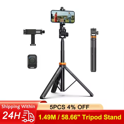 1.49M Tripod Stand for Camera and Phone Action Camera Light 58.66" W/ 1/4 Screw Universal Video Brac