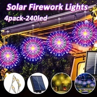8Modes Lampu raya Hanging Solar Firework Lights Outdoor Waterproof String Light Fairy Light  Garden 