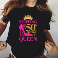 50th Birthday. Stepping Into My 50th Birthday Lady T-Shirt Birthday Party Tees 60th Birthday Of The 