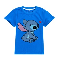 2026 Fashion 2026Stitch Boys Girls Children Short-Sleeved T-Shirt Children Cartoon Printed Top A862C