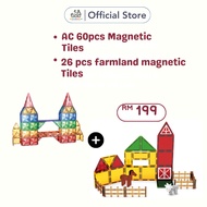 AC 60pcs Magnetic Tiles + 26 pcs farmland magnetic Tiles
