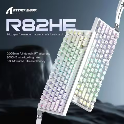 ATTACK SHARK R82 HE 75% Wired Keyboard 8000Hz Polling 0.08ms Latency Magnetic Switches Rapid Trigger