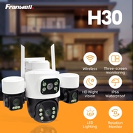 Franwell V380 H30 Wireless CCTV 3Lens 12MP Outdoor IP Security Camera Wifi Connect To Cellphone Dual