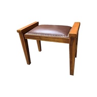 【吉迪市100%全柚木家具】RPCH014SL 柚木銅釘全牛皮造型穿鞋椅凳