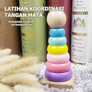 Montessori Stacking Toys Rainbow Tower 1 Year Old Baby ToddlerRing