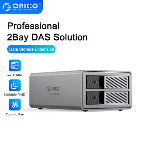 ORICO 2 Bay 3.5 Inch USB 3.0 Hard Drive Enclosure with RAID 5Gbps Aluminum DAS Storage with Cooling 