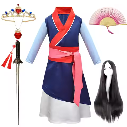 New Movies Halloween Child Hua Mulan Costume Christmas Girls Mulan Dress Children Traditional Chines