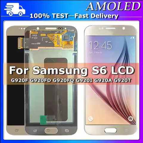 5.1" Super AMOLED LCD For Samsung S6 G920F G9200 Display Screen module for Samsung G920FD G920 lcd d