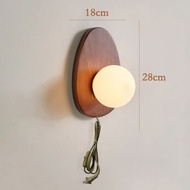 Đèn Tường Cổ Điển Bằng Gỗ Nguyên Khối Cho Phòng Ngủ Đèn Tường Đầu Giường Nhật Bản Đèn Treo Tường Mộc