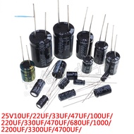25v In-Line Aluminum Electrolytic Capacitor 10UF 22UF 33UF 47UF 100UF 220UF 470UF 680UF 25V 680UF 10