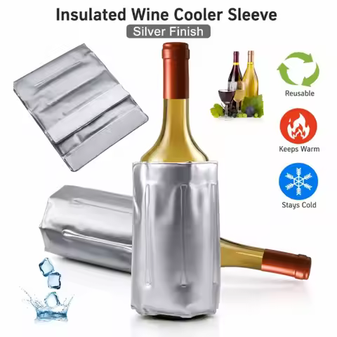 Portable Gel Wine Cooler Sleeve Champagne Beer Bottle Chiller Ice Bag Picnic Party BBQ Camping Trave