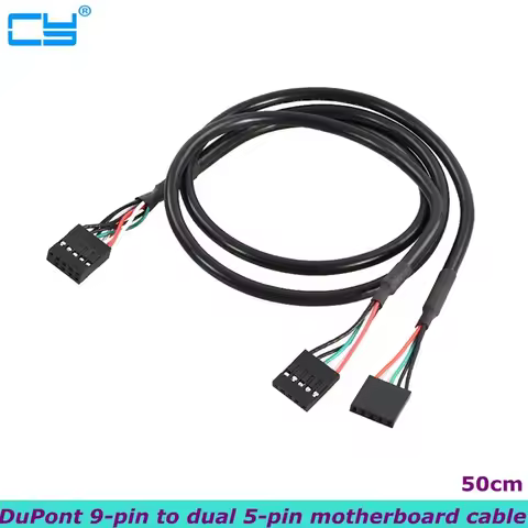 0.5m USB2.0 9pin One Minute Two DuPont 5-pin Extended HUB Hub DuPont 2.54 Motherboard Chassis cable.