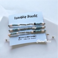 Friendship Morse code (BFF) bead bracelet 1 set 3pcs/4pcs adjustable