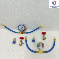 CZ Kereta Aircon single meter Set +Hos +Penyambung r134a 汽车空调加冷媒工具 雪种压力表 充注套装 Car Aircond manifold g