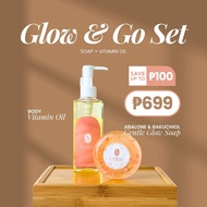 Lyskin Glow & Go Set – Gentle Glow Soap + Body Vitamin Oil | 2-Step Skincare Routine | SAVE ₱100