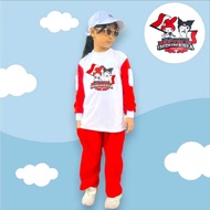 MERAH Red and White Independence Day Children's Fashion Clothes for August 17th Unisex Ages 1-8 Year