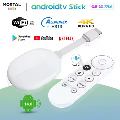 Mortal Q2 ultra Android14 TV stick WIFI6 Voice Control Free Live TV Streaming 4K HDR Allwinner H313 