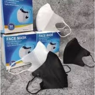 PROMO!!! COD!!! Masker Hitam 3ply Isi 50pcs / Masker Mulut Hitam 3 Lapis / Masker Wajah Hitam Earloo