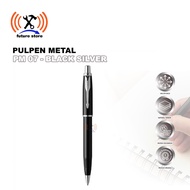 PM07 BLACK SILVER BALLPOINT METAL PEN - PREMIUM METAL PEN ELEGAN