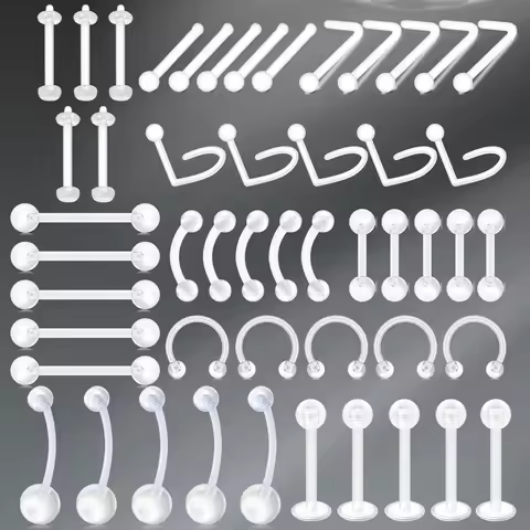 Transparent UV Acrylic Material Body Piercing Set,Navel Piercing, Nose Piercing, Nose Septum Ring, E