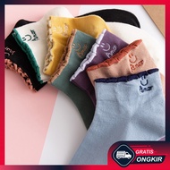 Gratis Ongkir - Kaos Kaki Pendek Motif Smile / Kaos Kaki Pendek Fashion Wanita / Kaos Kaki Amor